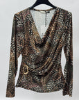 Top Drappeggiato Fantasia con Anello Laterale Made in Italy