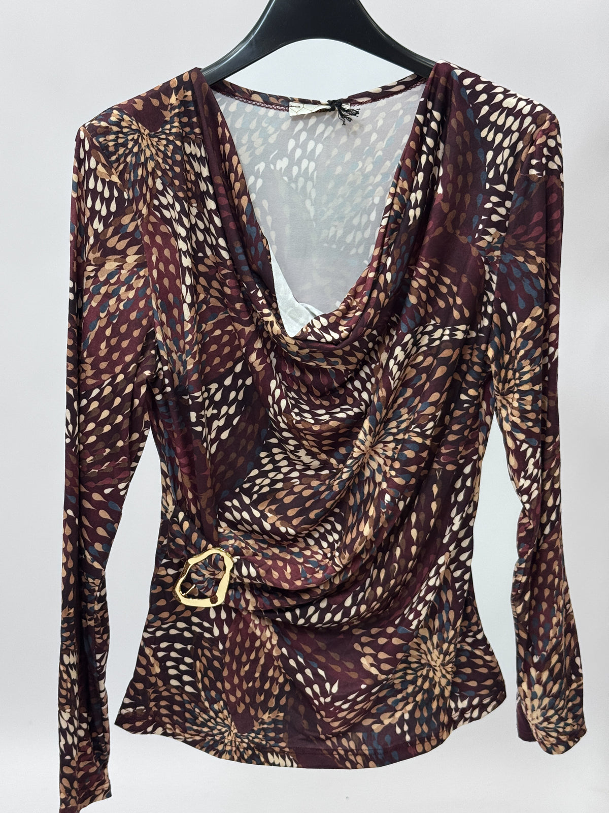 Top Drappeggiato Fantasia con Anello Laterale Made in Italy