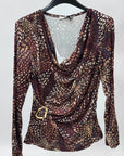 Top Drappeggiato Fantasia con Anello Laterale Made in Italy