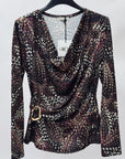 Top Drappeggiato Fantasia con Anello Laterale Made in Italy