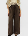 Pantaloni Palazzo in 100% Lino