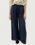 Pantaloni Palazzo in 100% Lino