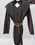 Cardigan lungo donna con cintura