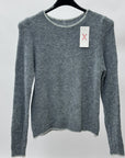 Maglia Girocollo Misto Lana con Profili a Contrasto Made in Italy