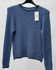 Maglia Girocollo Misto Lana con Profili a Contrasto Made in Italy