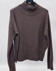Maglione donna dolcevita corto in misto viscosa