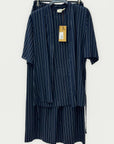 Completo Kimono a Righe in Misto Lino