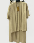 Completo Kimono a Righe in Misto Lino