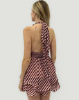 Abito Corto Halter a Righe