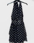 Abito Corto a Pois con Scollo All’Americana