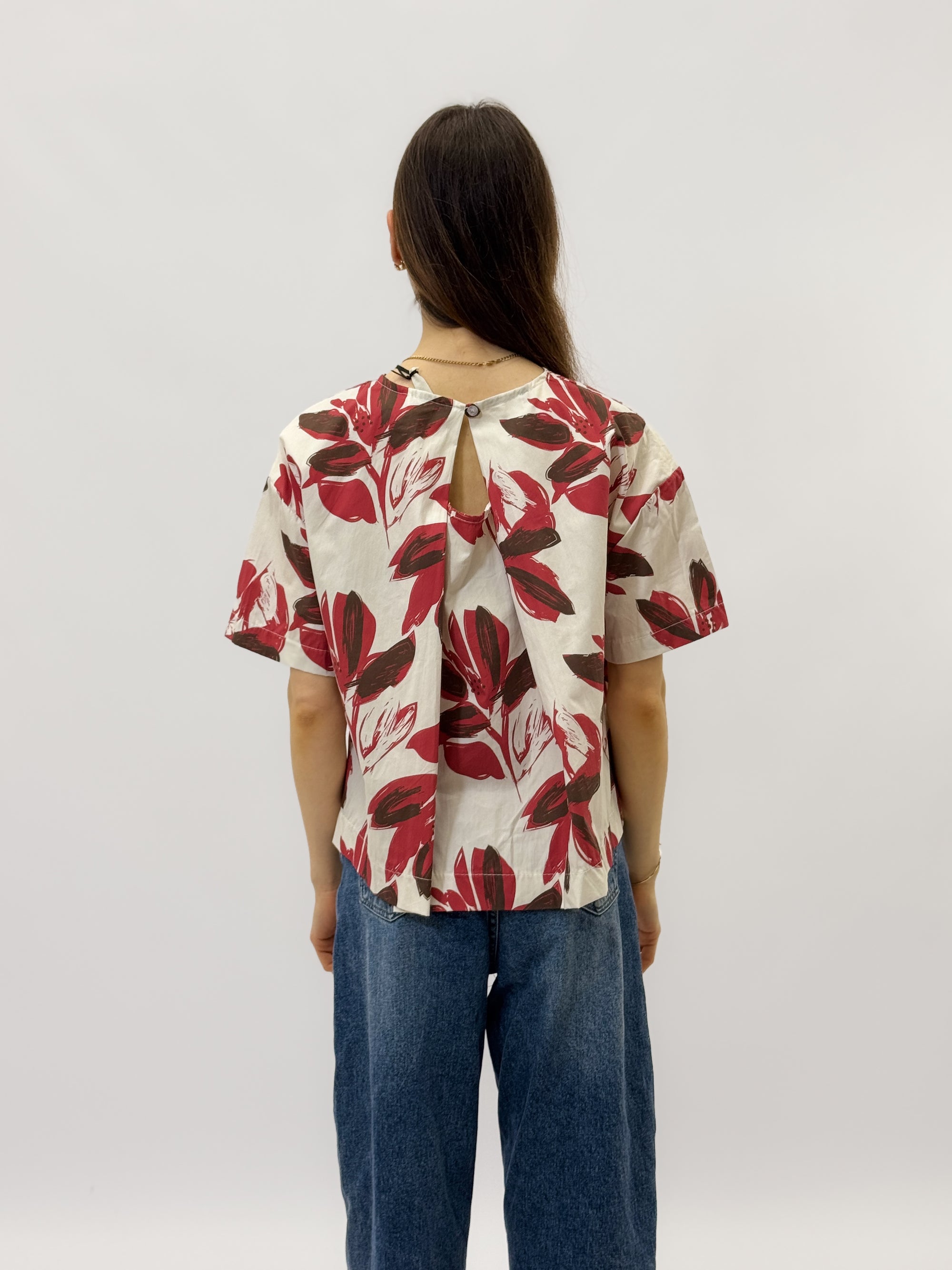 Maglia in cotone floreale
