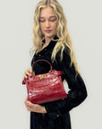 Borsa in vera pelle stampa cocco – Made in Italy