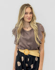 Blusa Leggera con Maniche Volant