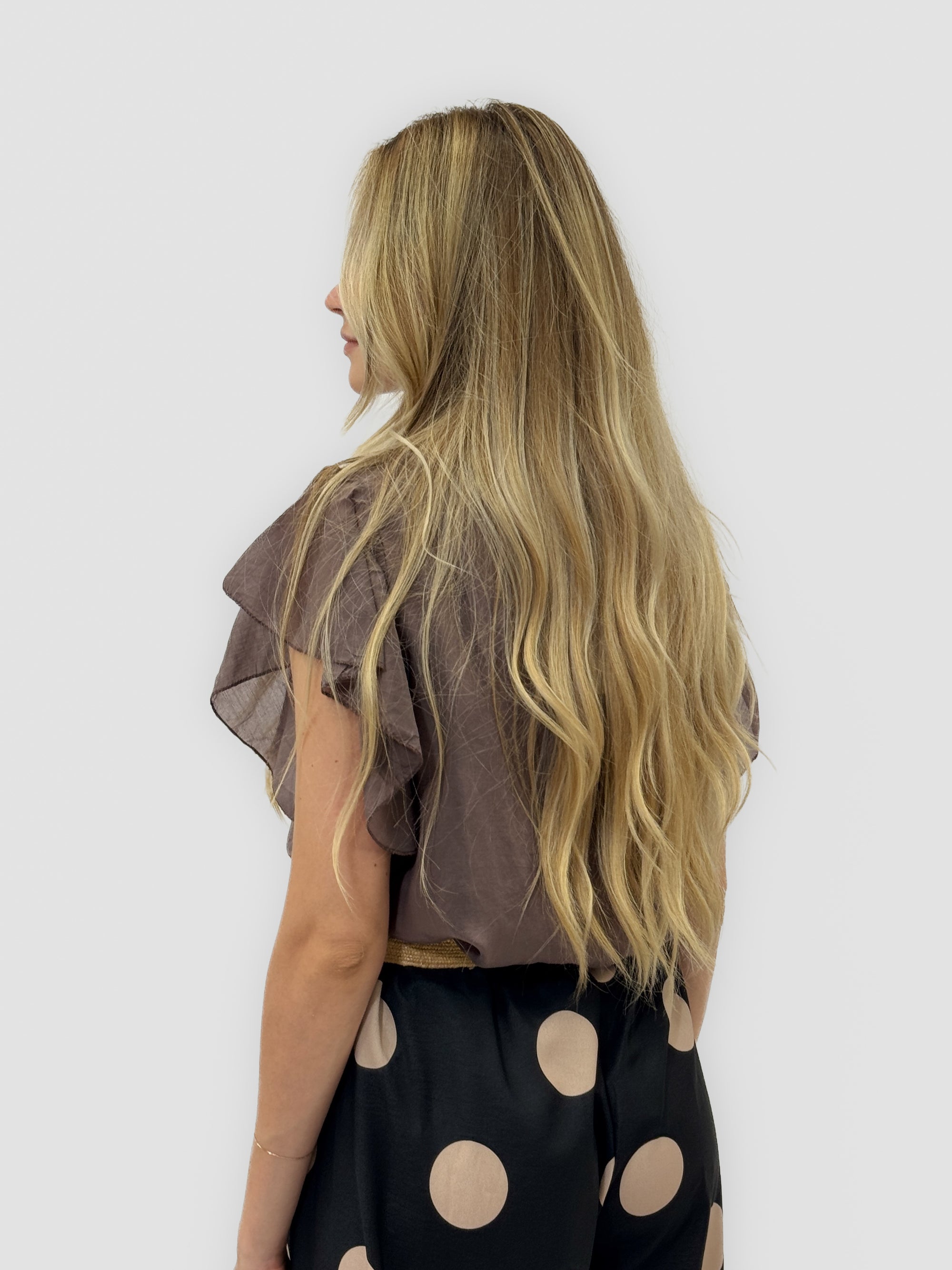 Blusa Leggera con Maniche Volant