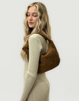 Borsa hobo intrecciata in suede