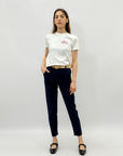 Pantaloni in cotone leggero con cintura