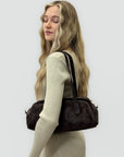 Borsa baguette in vera pelle scamosciata – Made in Italy