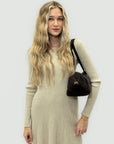 Borsa baguette in vera pelle scamosciata – Made in Italy