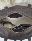 Borsa baguette in vera pelle scamosciata – Made in Italy