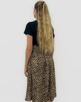 Abito Nero Leopardato con Cintura in Vita