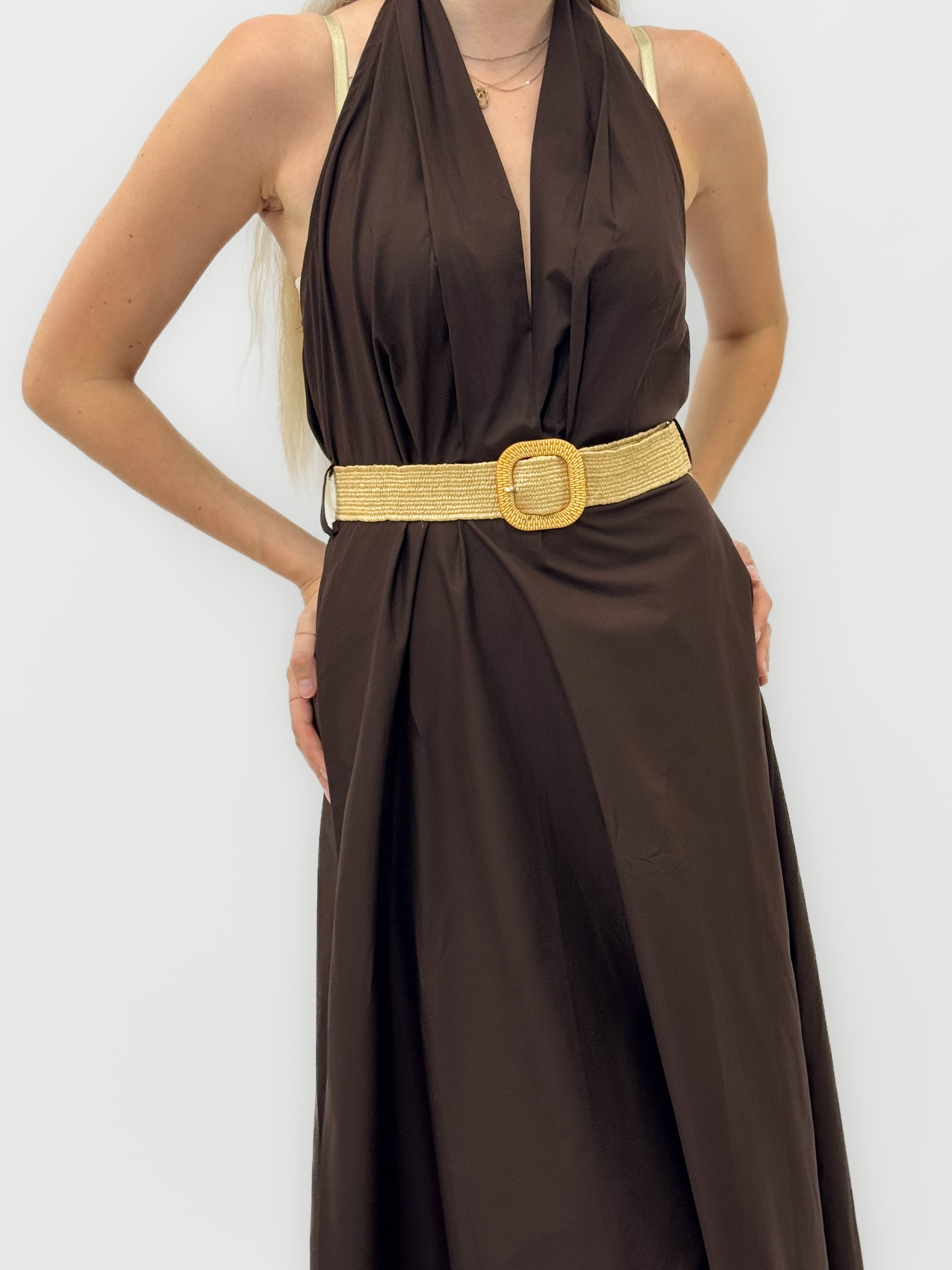 Abito in 100% Cotone con Scollo Halter