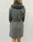 Cappotto “Adele” con inserti in eco-pelliccia – Made in Italy