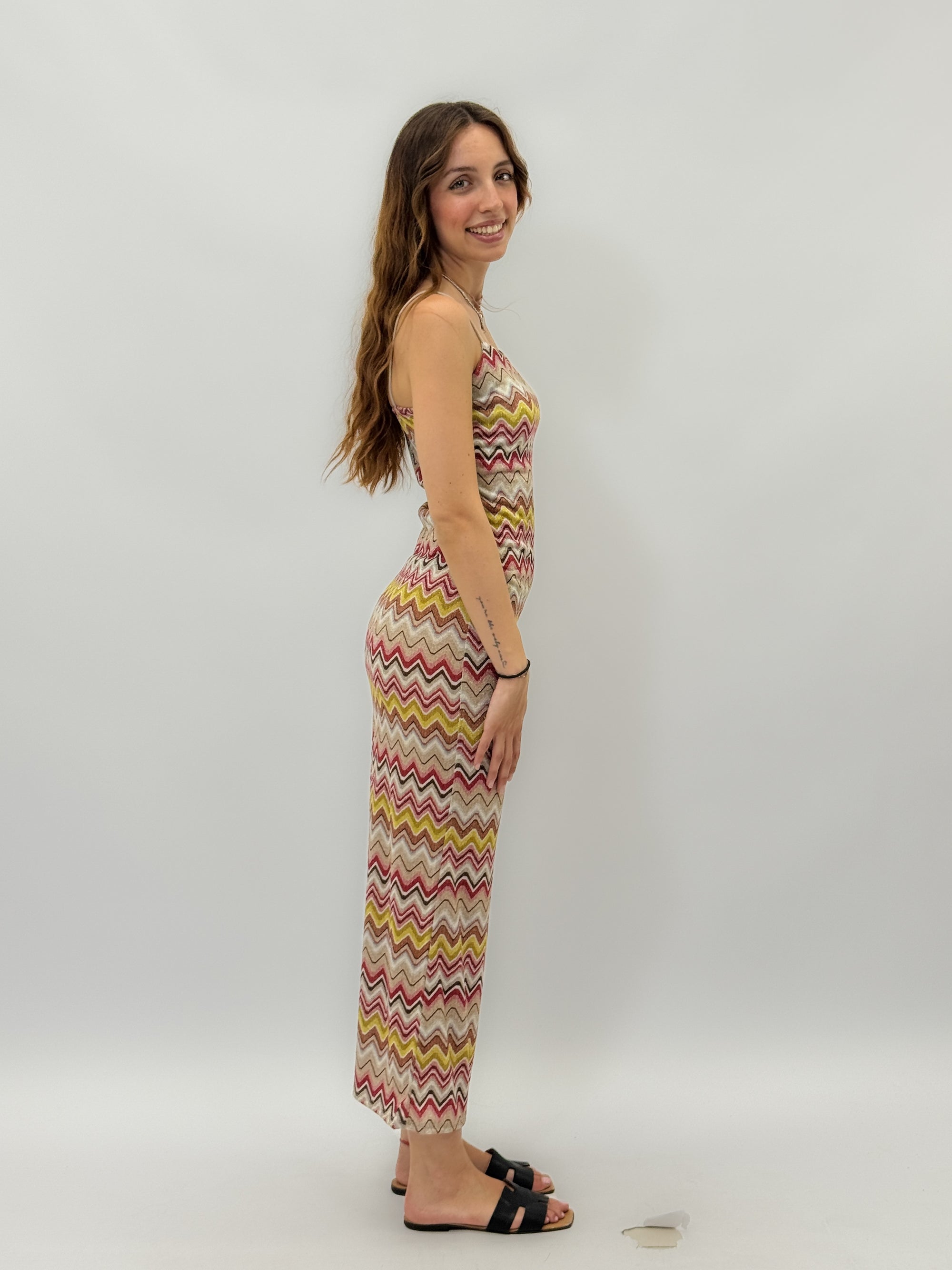 Abito lungo in lurex