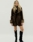 Cappotto “Adele” con inserti in eco-pelliccia – Made in Italy