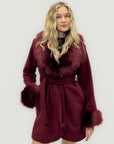 Cappotto “Adele” con inserti in eco-pelliccia – Made in Italy