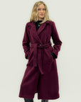 Cappotto bouclé con cintura in misto lana