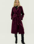 Cappotto bouclé con cintura in misto lana