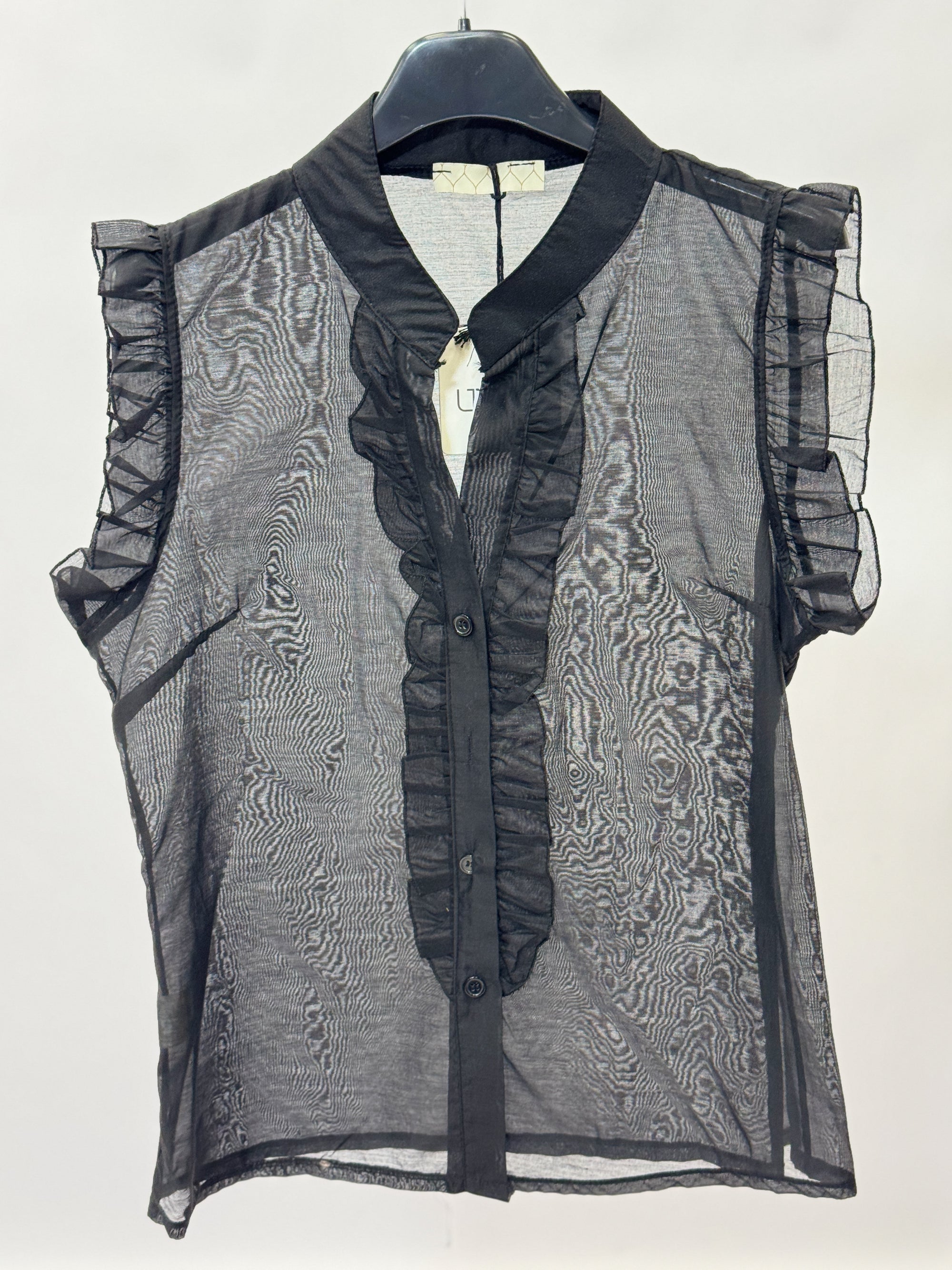 Camicia Leggera con Volant e Bottoni