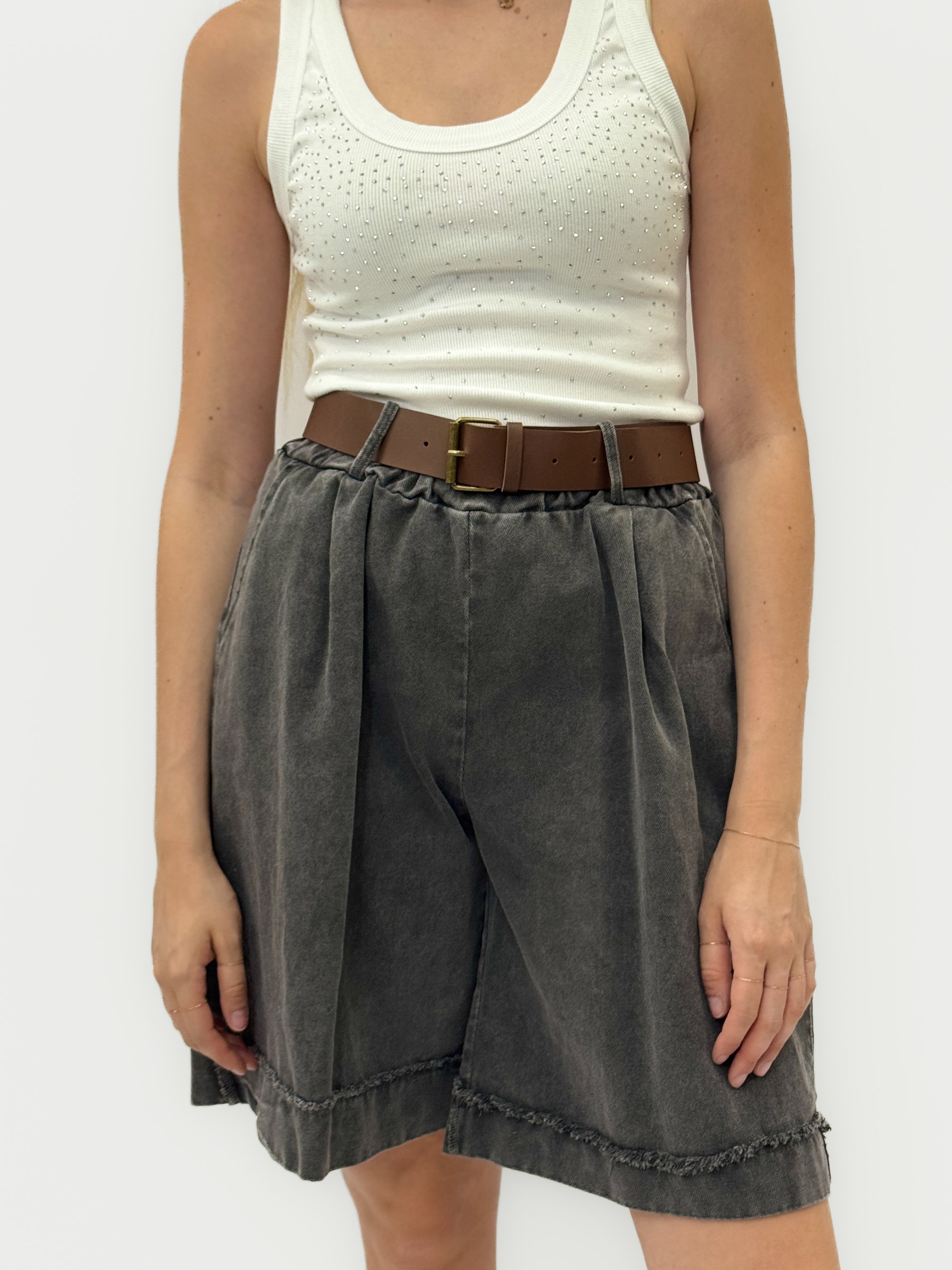 Pantaloncini in 100% Cotone con Cintura