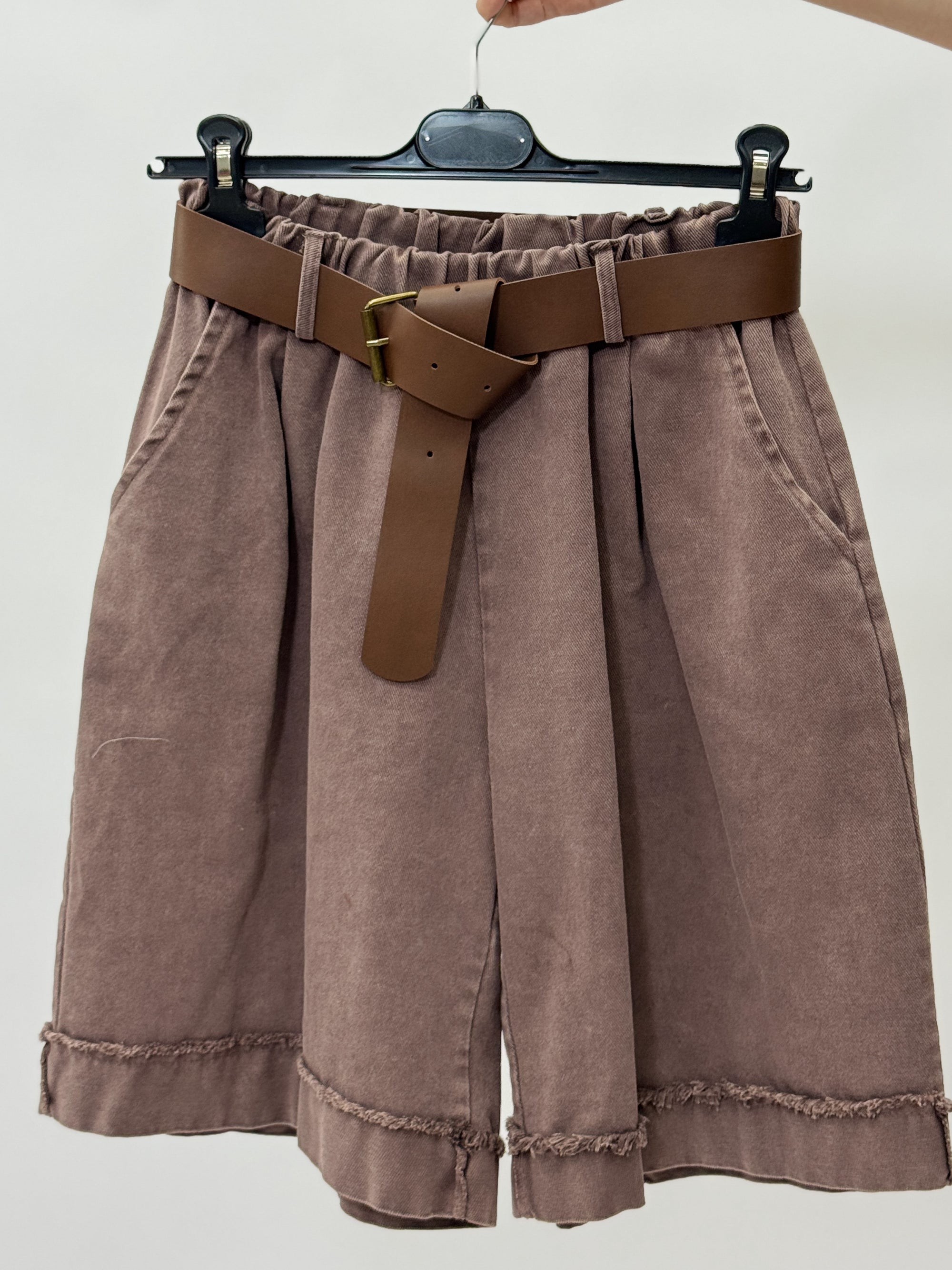 Pantaloncini in 100% Cotone con Cintura