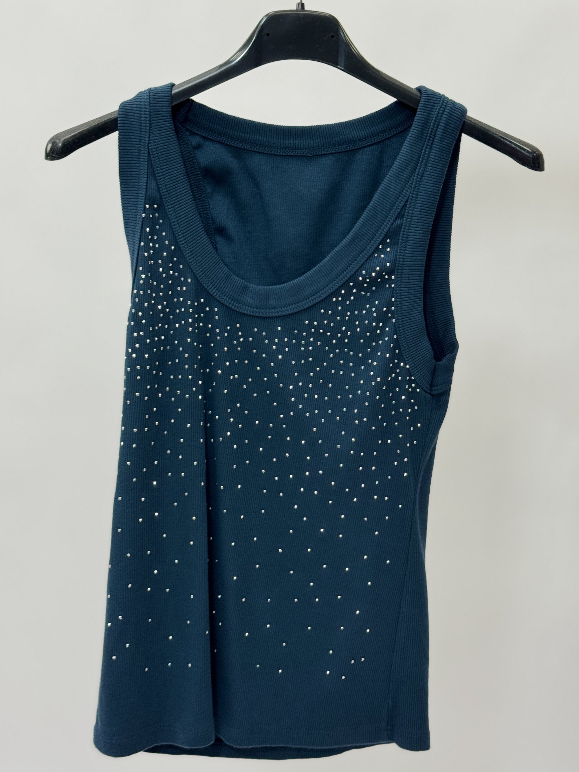 Canotta in cotone con strass