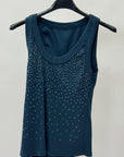 Canotta in cotone con strass