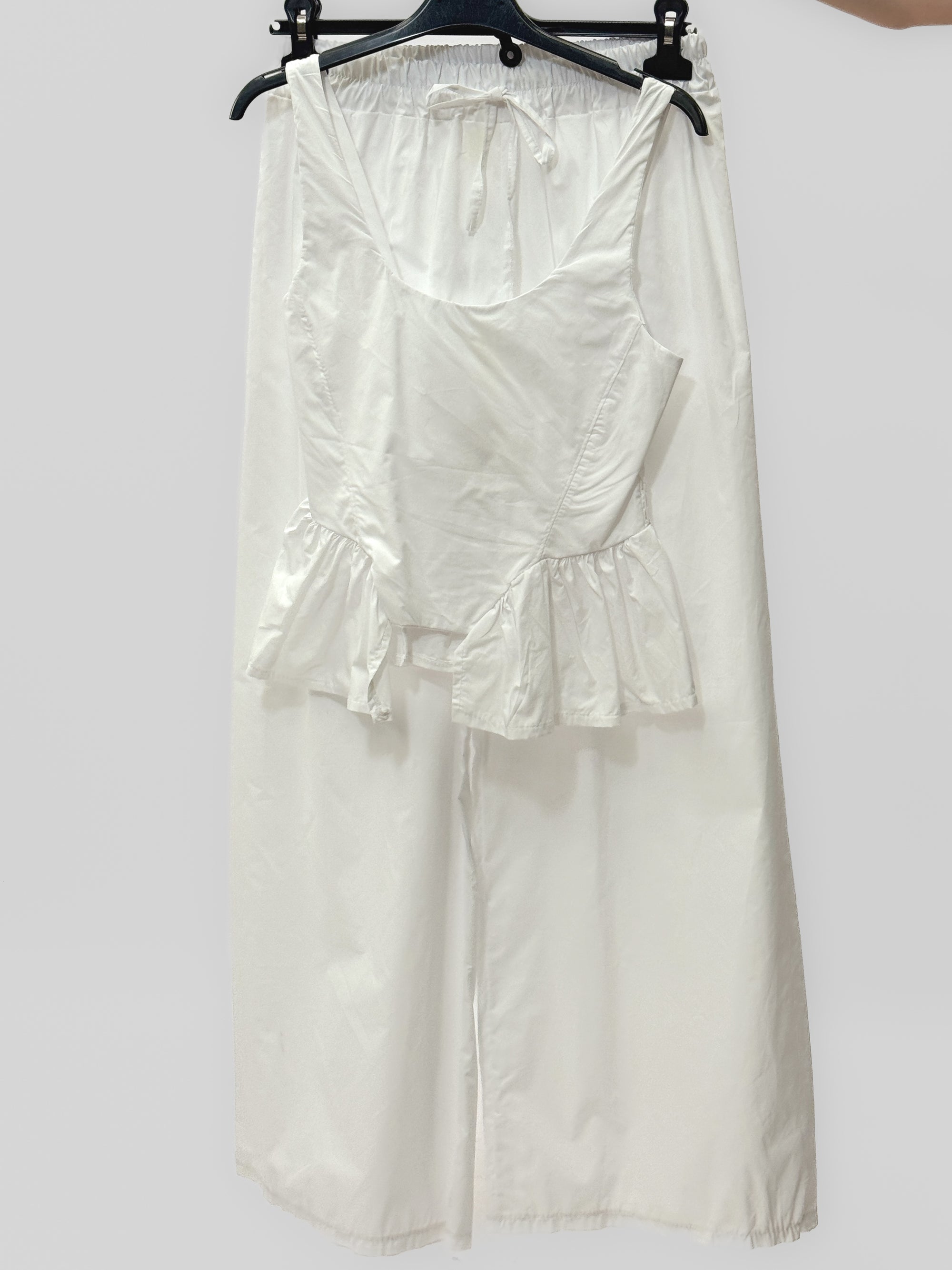 Completo Cotone con Top Balza e Pantalone Palazzo
