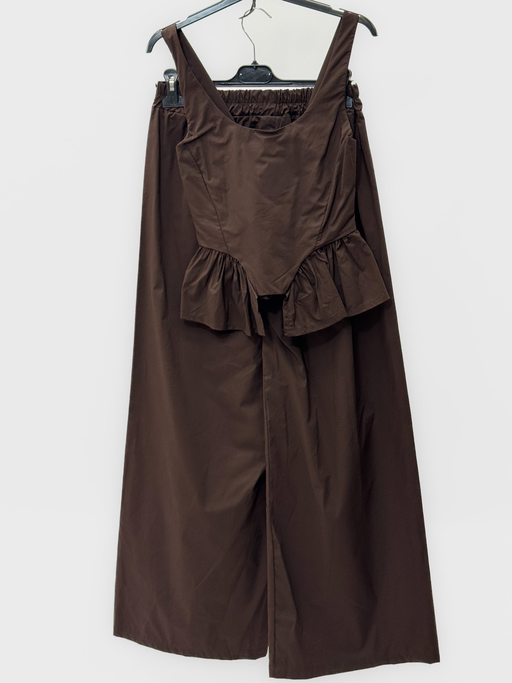 Completo Cotone con Top Balza e Pantalone Palazzo