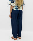 Pantalone in Cotone Denim con Vita Elasticizzata