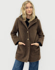 Cappotto caldo effetto teddy con cappuccio