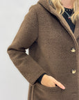 Cappotto caldo effetto teddy con cappuccio