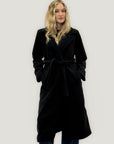 Cappotto bouclé con cintura in misto lana
