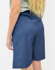 Pantaloncini Cotone jeans con Bottoni Decorativi