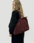 Borsa shopper in vera pelle scamosciata - Made in Italy
