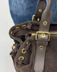 Borsa artigianale in vera pelle scamosciata – Made in Italy