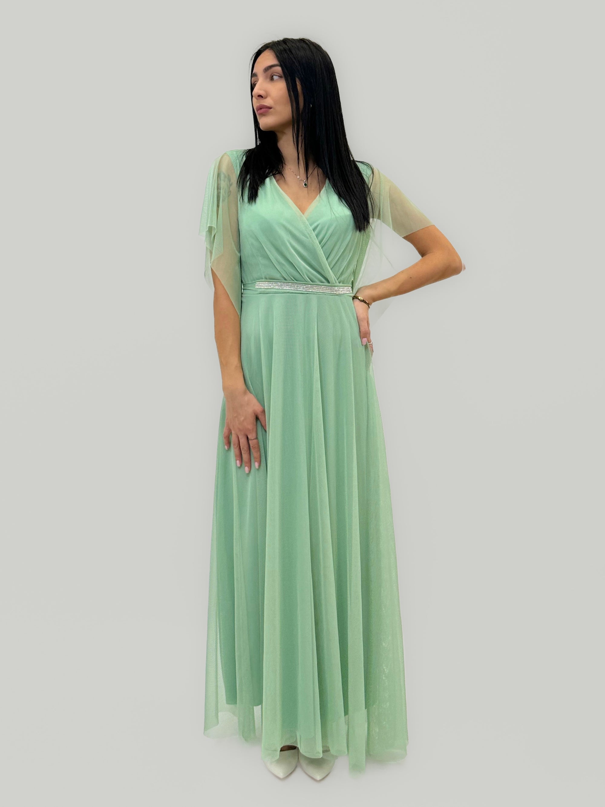 Abito Federica - In tulle con cintura gioiello