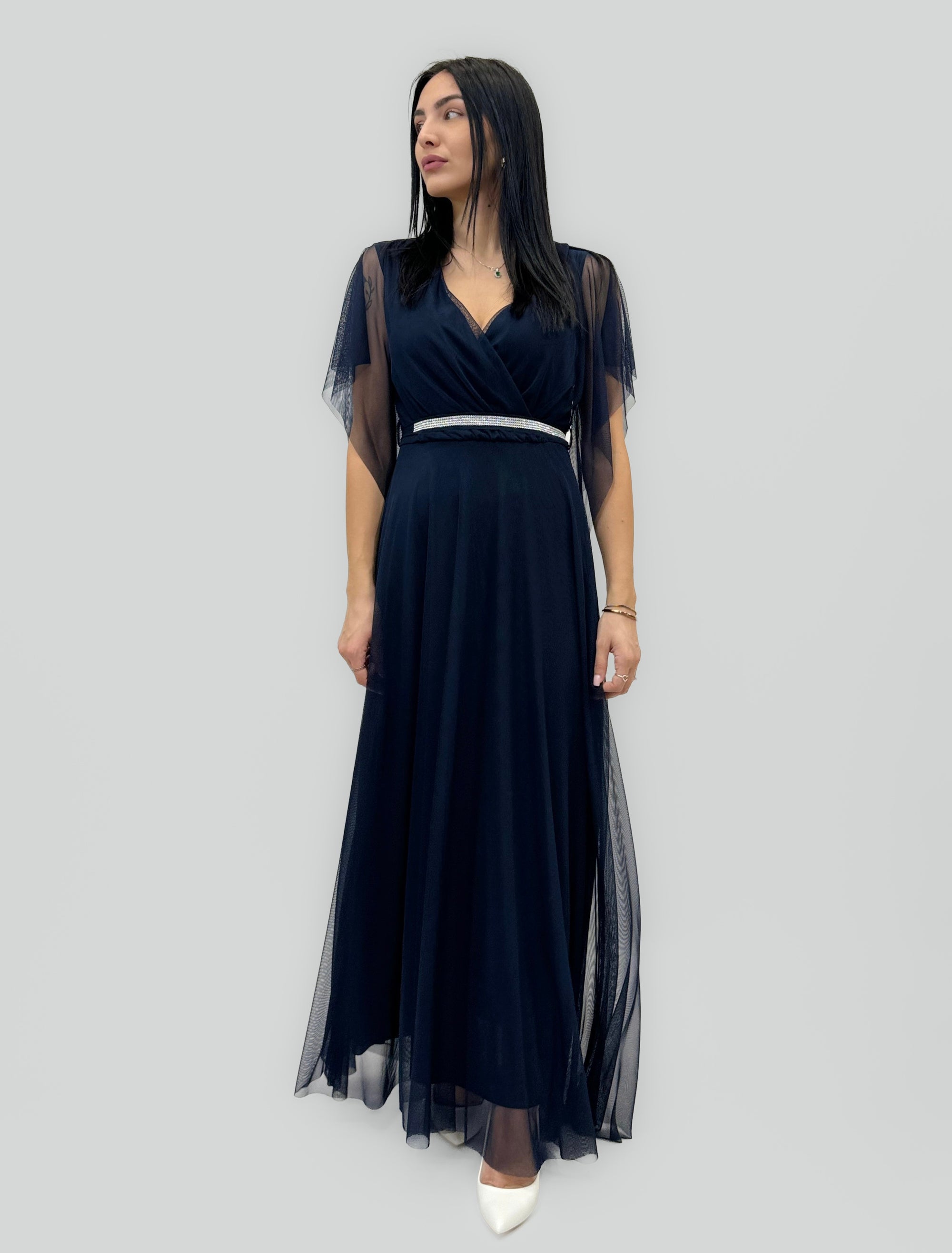 Abito Federica - In tulle con cintura gioiello