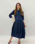 Abito in denim con gonna palloncino