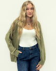 Cardigan in misto lana con maniche morbide - stile chic e casual