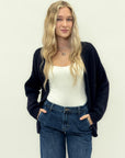 Cardigan in misto lana con maniche morbide - stile chic e casual